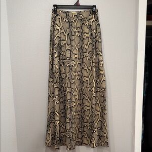 Show Me Your MuMu Beige and Black Snake Maxi Skirt
